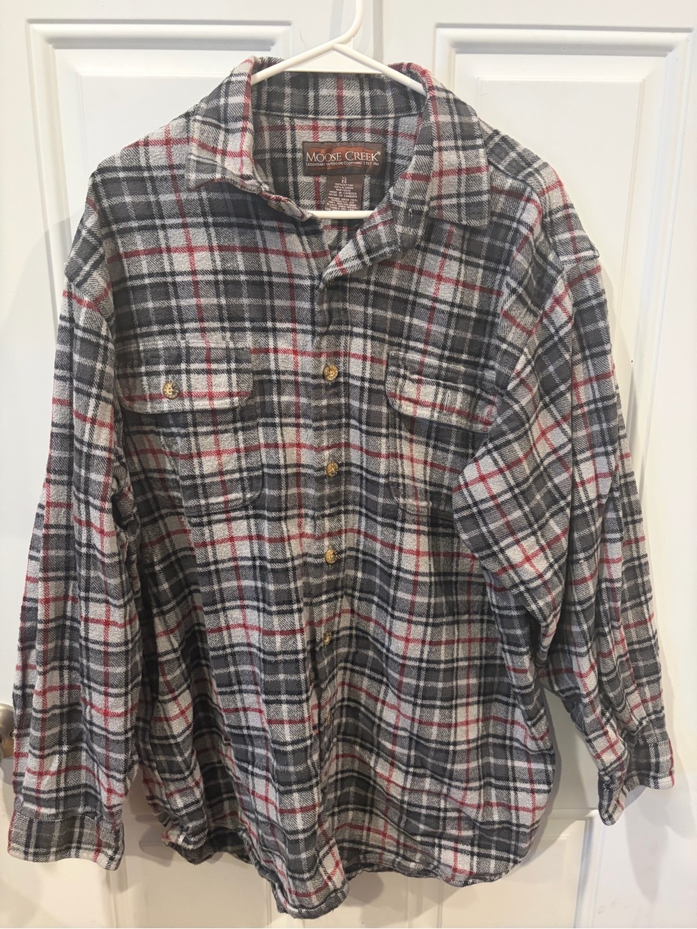 Moose Creek Men's Gray Plaid Button-Down Shirt
